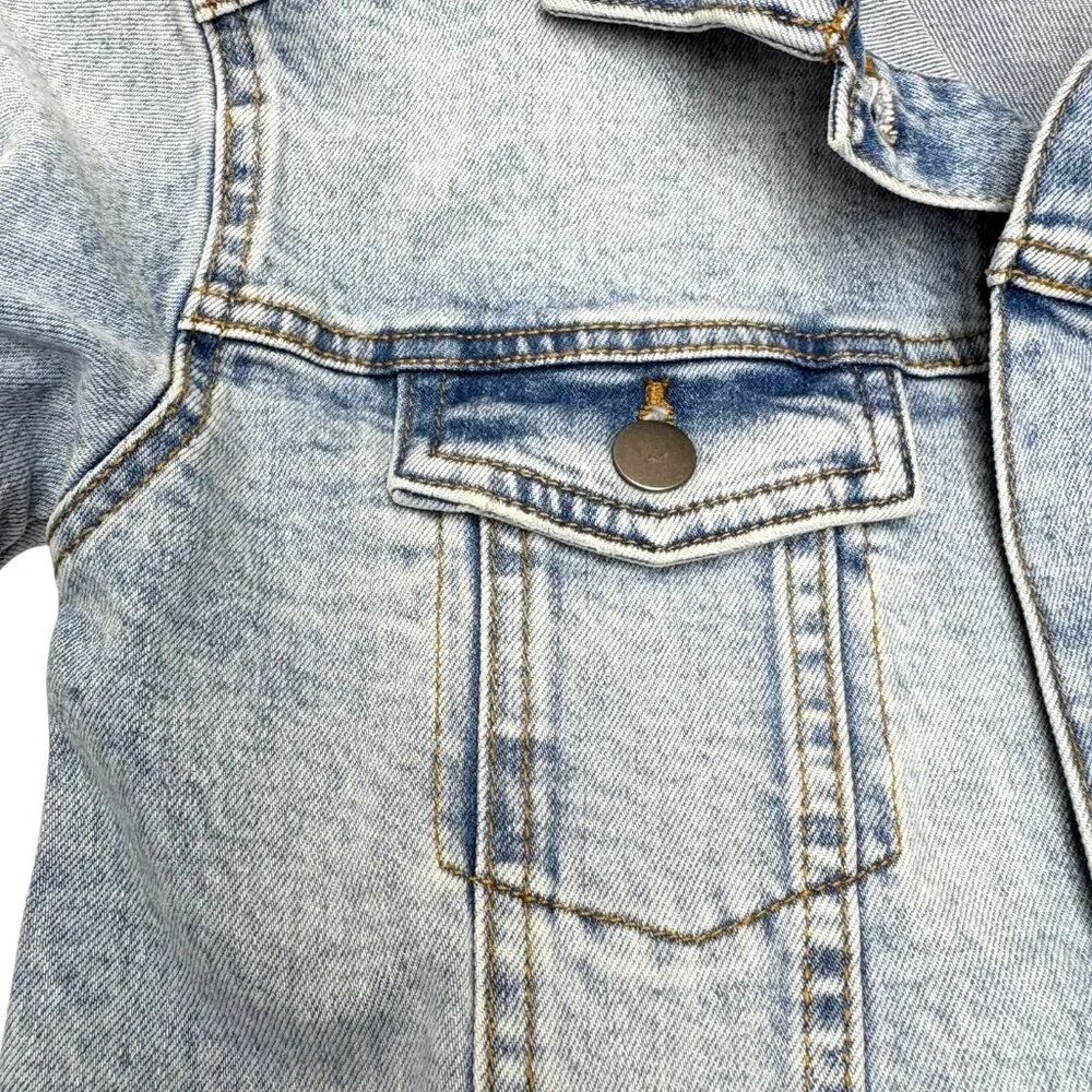 Nordstroms Treasure & Bond Cotton‎ Hooded River Wash  Denim Jacket